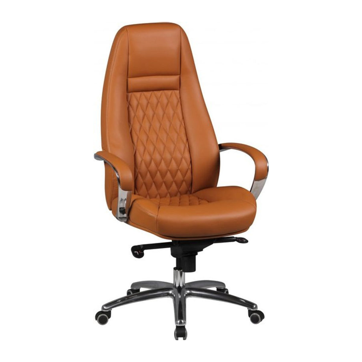 CHILLROI Bürostuhl Austin Chefsessel aus Echtleder in Braun mit Synchronmechanik - Bild 1