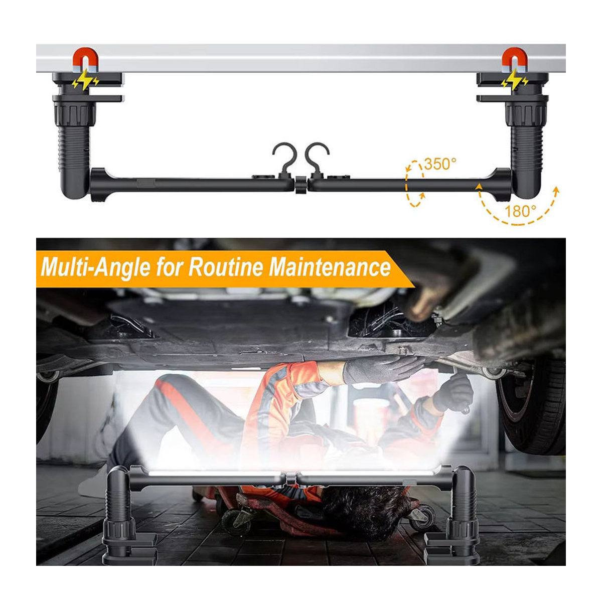 CHIN TORCH LED Arbeitsleuchte mit 4400 mAh Akku und Haken, wiederaufladbare Unterhauben-Arbeitslichtleiste für Mechaniker und Notfälle - Bild 5