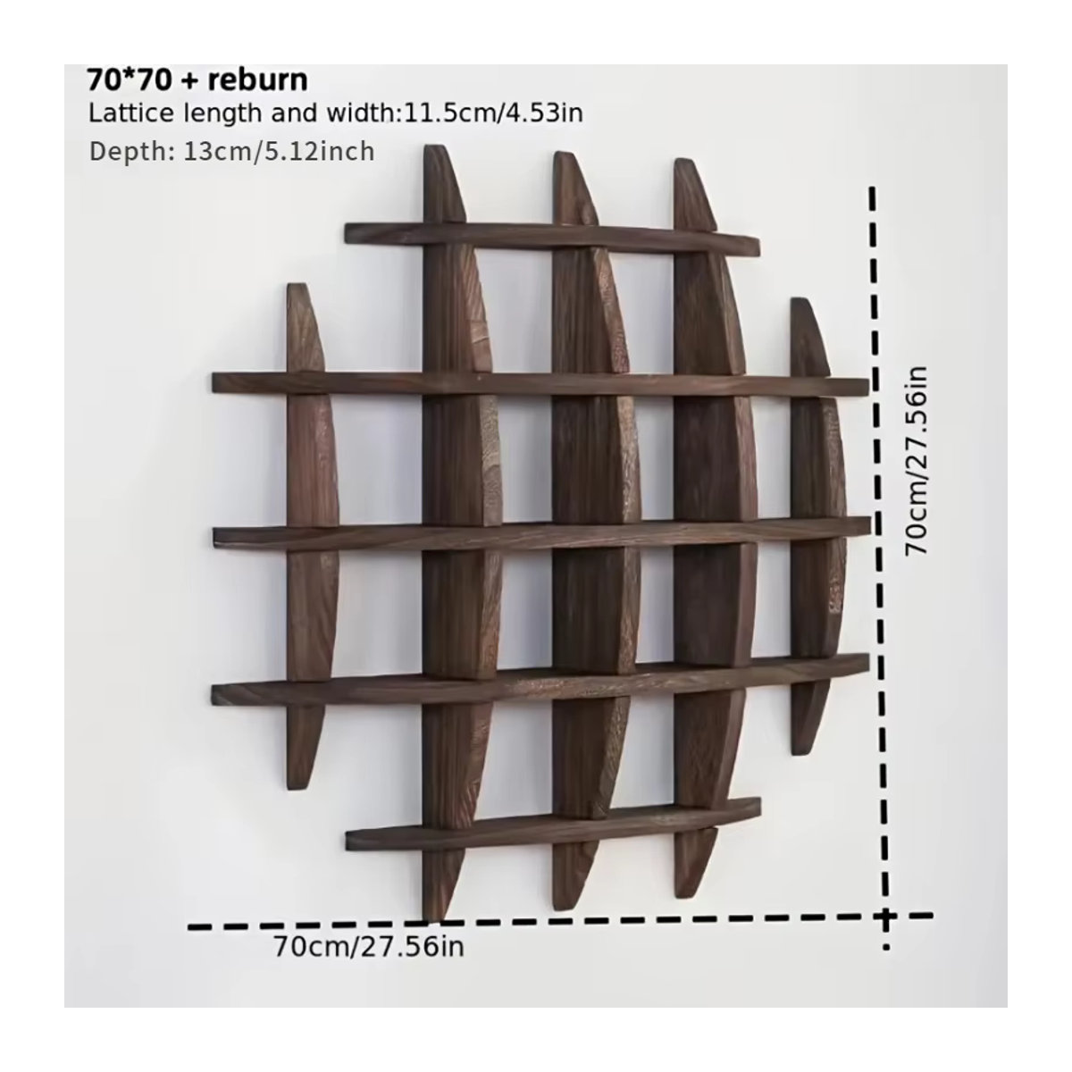 Chinesischer Teetassenhalter aus massivem Holz in Braun, Wandmontierter Teekannenständer im orientalischen Design als Wanddekoration und Regalaufbewahrung - Bild 2