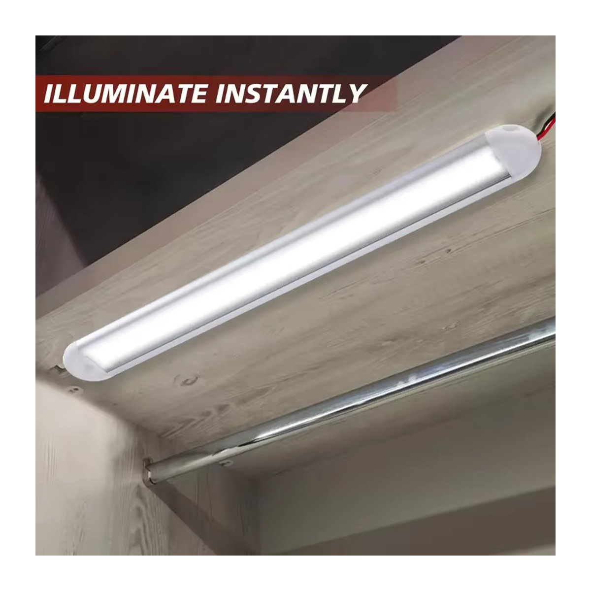 CHKJPLH 120 LEDs Auto Innenbeleuchtung Lichtleiste mit Schalter für Lkw, Wohnmobile, Camper und Boote, 12V/24V - Bild 5
