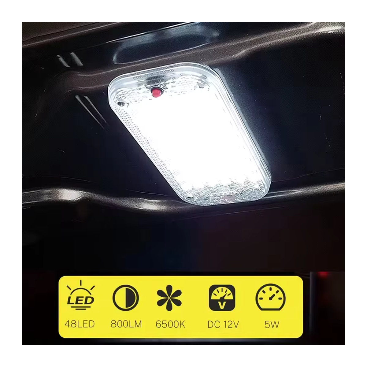 CHKJPLH LED Deckenspot mit 48 LEDs und Schalter für Wohnmobile, Busse und Boote, Weiß, 12V 24V - Bild 2