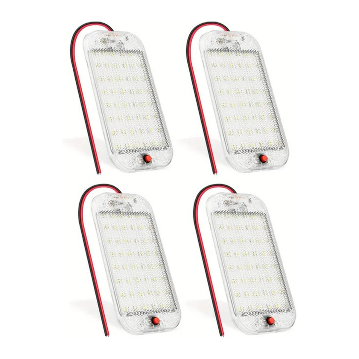 CHKJPLH LED Innenlicht Streifen mit Schalter für Wohnmobil und Camper, 48LED Deckenspot in Weiß, 12V-80V - Bild 1