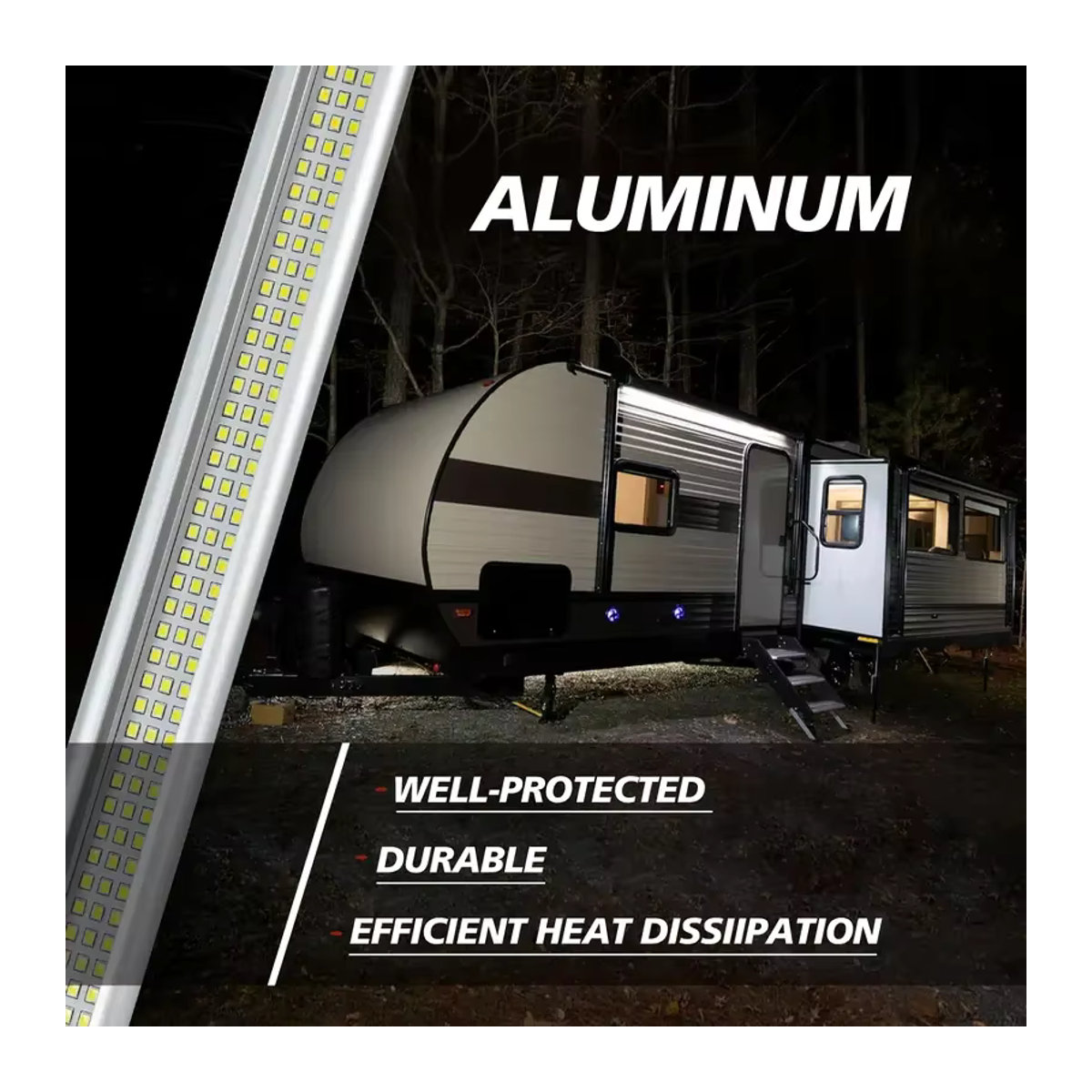 CHKJPLH LED Innenlichtleiste mit Schalter, 10W 12V 24V, 120 LEDs für Wohnmobile, Vans, LKW und Boote - Bild 4