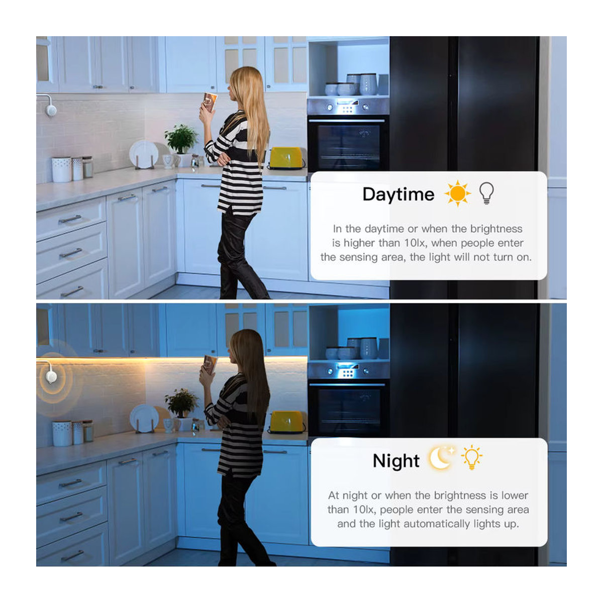 CHNAITEKE COB LED Neon Streifen mit Bewegungssensor, USB DC5V, Neutralweiß, aus Silikon für Küche und Schlafzimmer - Bild 4
