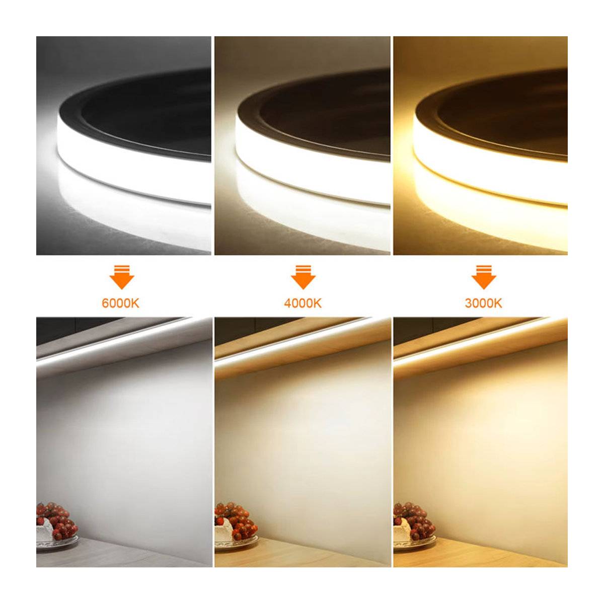 CHNAITEKE COB LED Neon Streifen mit Bewegungssensor, USB DC5V, Neutralweiß, aus Silikon für Küche und Schlafzimmer - Bild 5
