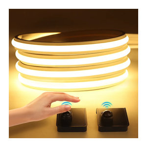 CHNAITEKE COB LED Streifen mit Smart Dual PIR Bewegungssensor, Silikon Neon Licht in Schwarz, DC 24V, selbstklebend für Treppen und Nachtbeleuchtung