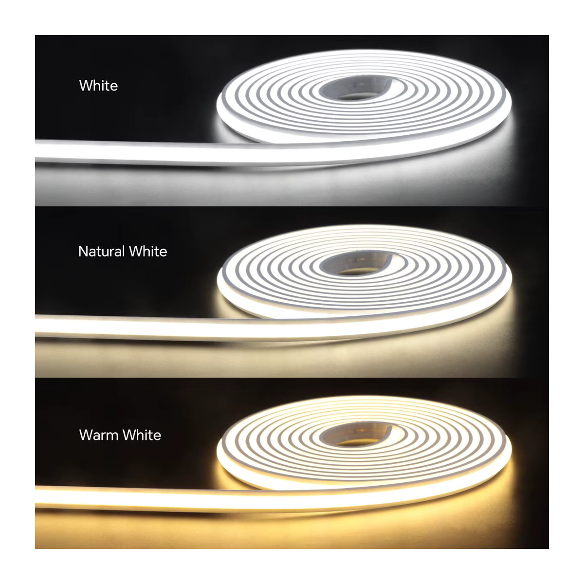 CHNAITEKE COB LED Streifen mit Smart Dual PIR Bewegungssensor, Silikon Neon Licht in Schwarz, DC 24V, selbstklebend für Treppen und Nachtbeleuchtung - Bild 3