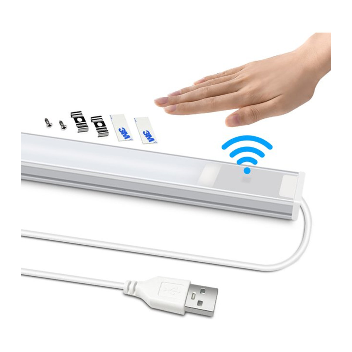 CHNAITEKE Drahtloses USB-Induktions-Nachtlicht mit Handwellen-Sensor für Schrank und Schlafzimmer in minimalistischem Design - Bild 1