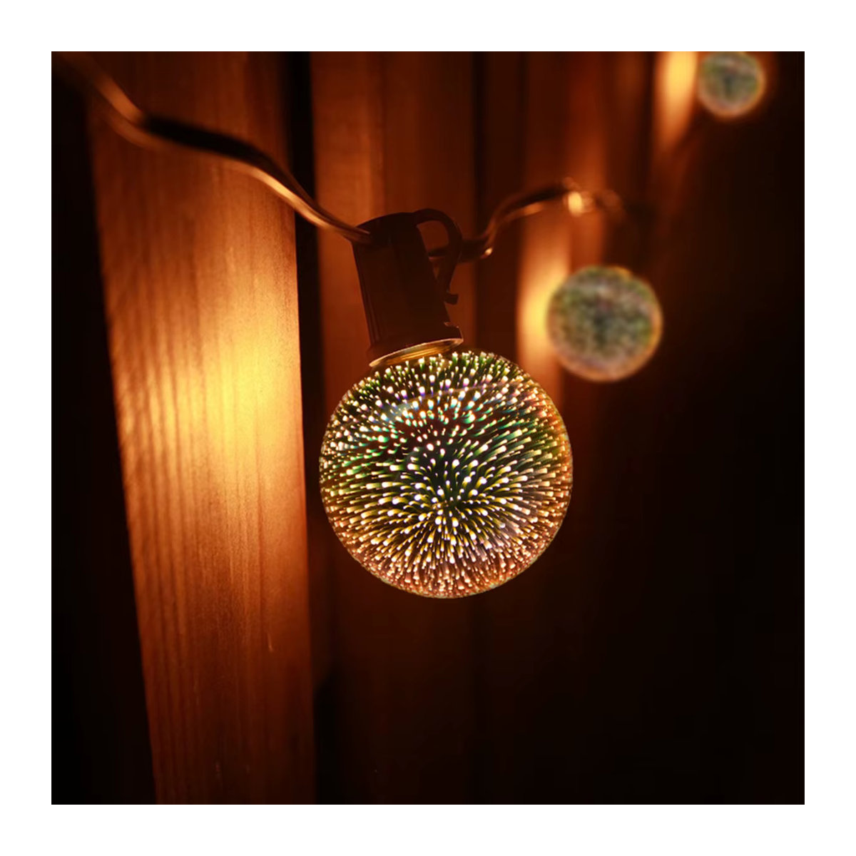 CHNAITEKE LED 3D Glühbirne E27 mit buntem Feuerwerk-Effekt im Vintage-Design - Bild 3