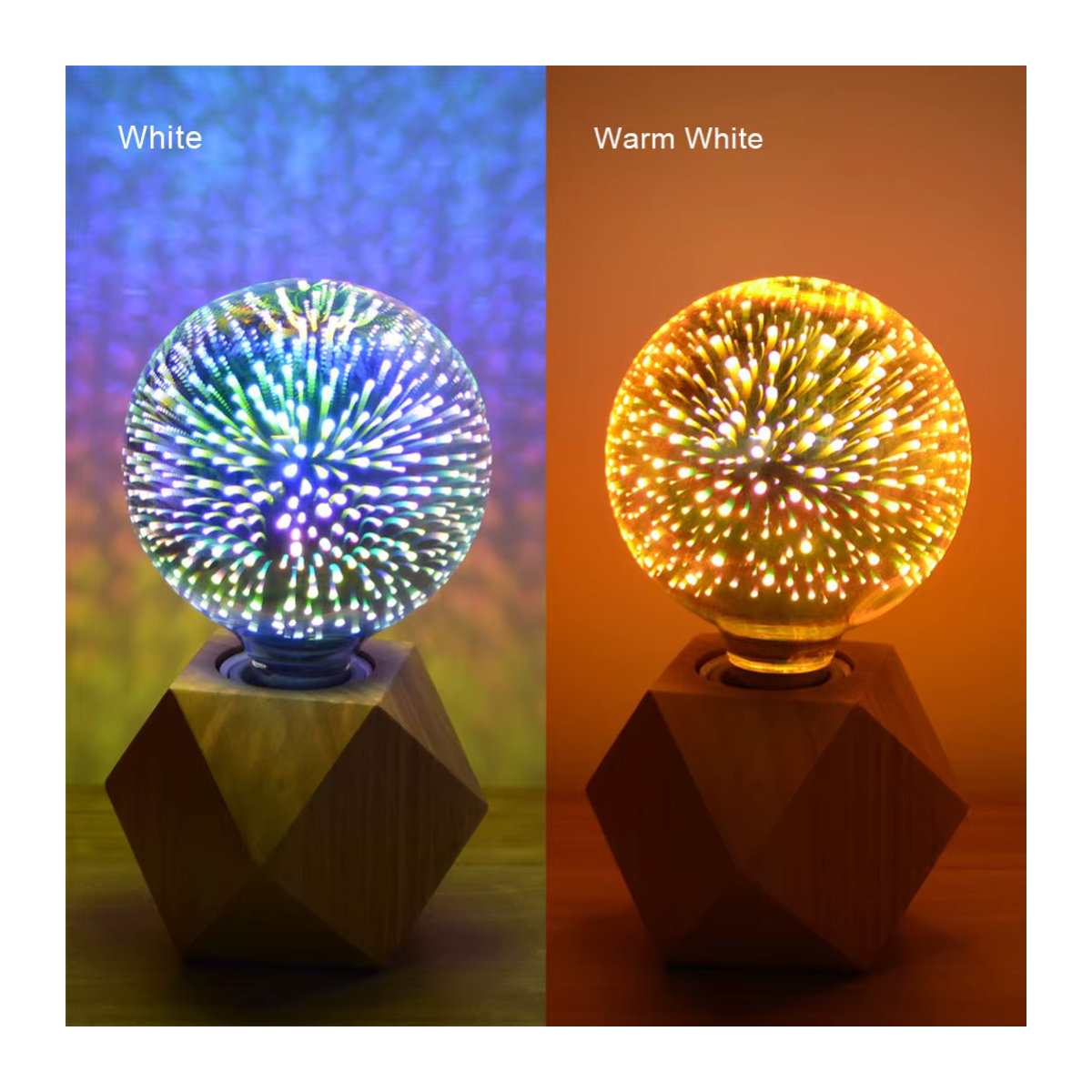 CHNAITEKE LED 3D Glühbirne E27 mit buntem Feuerwerk-Effekt im Vintage-Design - Bild 4
