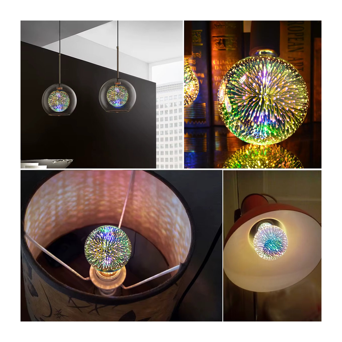 CHNAITEKE LED 3D Glühbirne E27 mit buntem Feuerwerk-Effekt im Vintage-Design - Bild 5