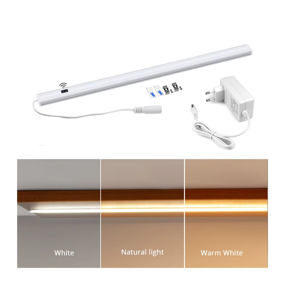 CHNAITEKE LED Bar Licht aus Aluminium mit Handscan Sensor und 3 Farbtemperaturen in Weiß zur Möbelbeleuchtung - Bild 4