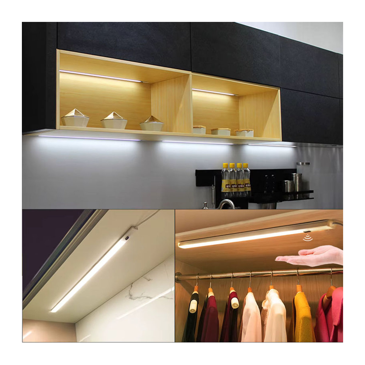 CHNAITEKE LED Bar Licht aus Aluminium mit Handscan Sensor und 3 Farbtemperaturen in Weiß zur Möbelbeleuchtung - Bild 6