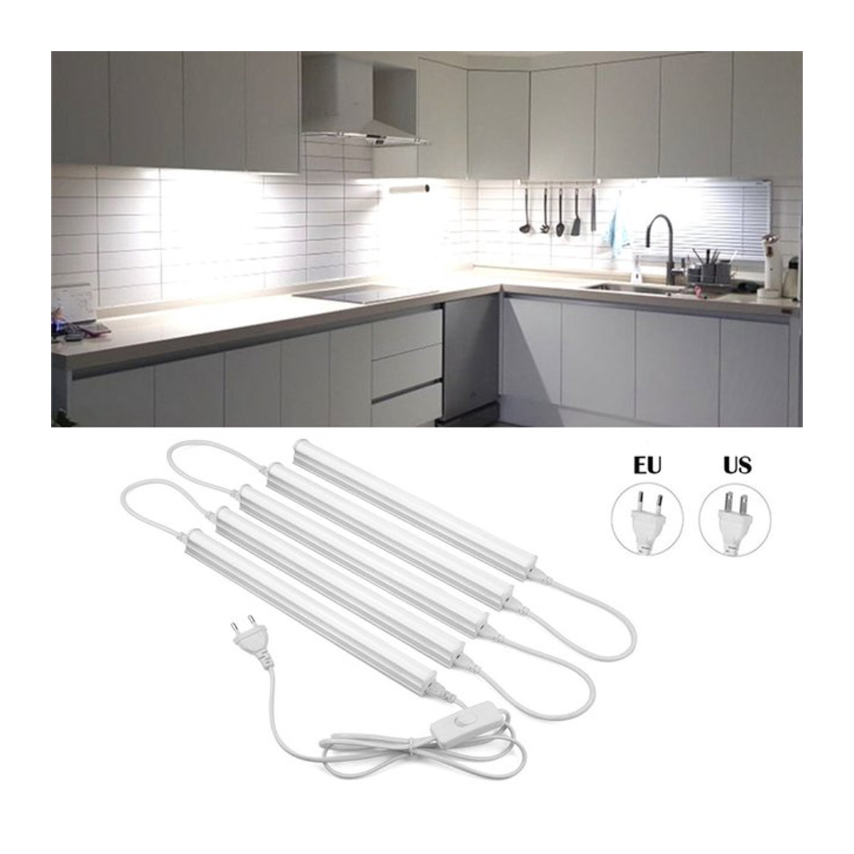 CHNAITEKE LED-Röhrenlichtleiste T5 Minimalistisch, 6 W, 29 cm Länge - Bild 1