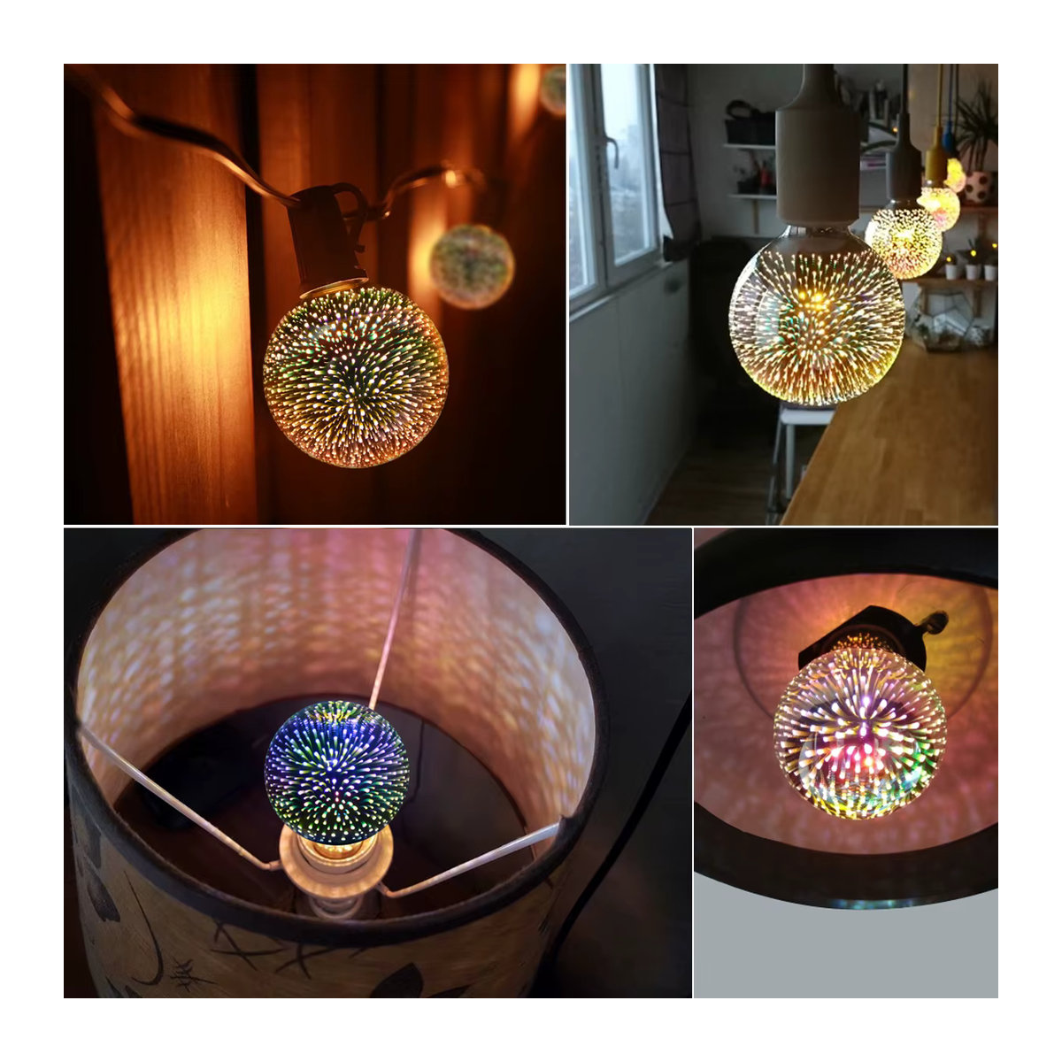 CHNAITEKE Retro LED Glühbirne E27 mit buntem 3D Feuerwerk Effekt für Vintage Nachtlampen - Bild 4
