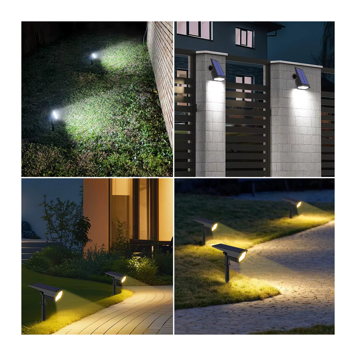CHNAITEKE RGB Solar-Außenstrahler mit 19 LEDs, IP65 wasserdicht, Schwarz, für Garten und Landschaftsbau - Bild 5