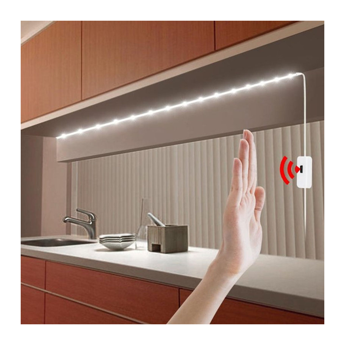 CHNAITEKE USB LED Möbelbeleuchtung mit Hand-Wisch-Bewegungssensor in Weiß - Bild 1