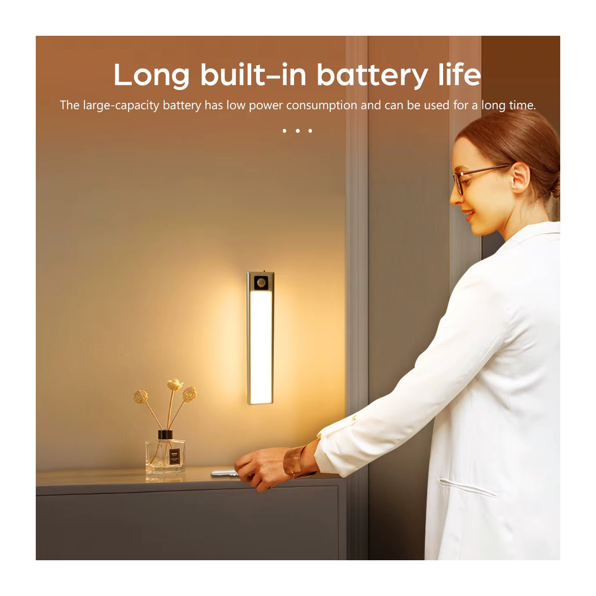 CHNAITEKE USB wiederaufladbare Barleuchte mit Handkehrsensor und PIR-Bewegungsinduktion, magnetische Halterung, minimalistisches Design - Bild 4