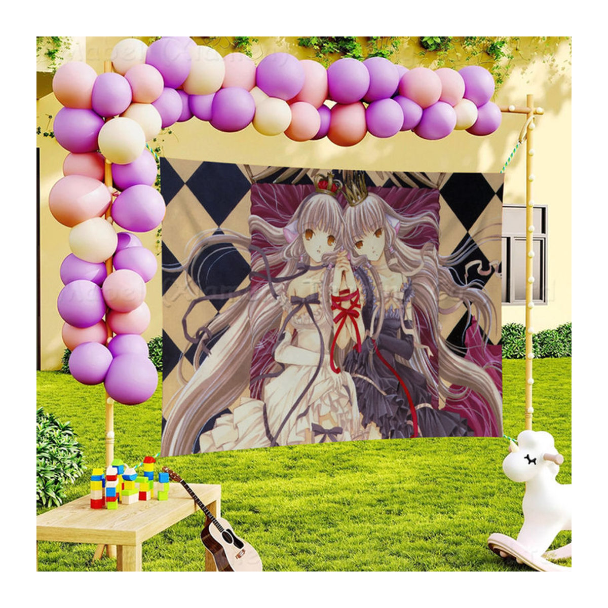 Chobits Anime Camping-Banner aus Textil, mehrfarbig, rechteckig hängend - Bild 1