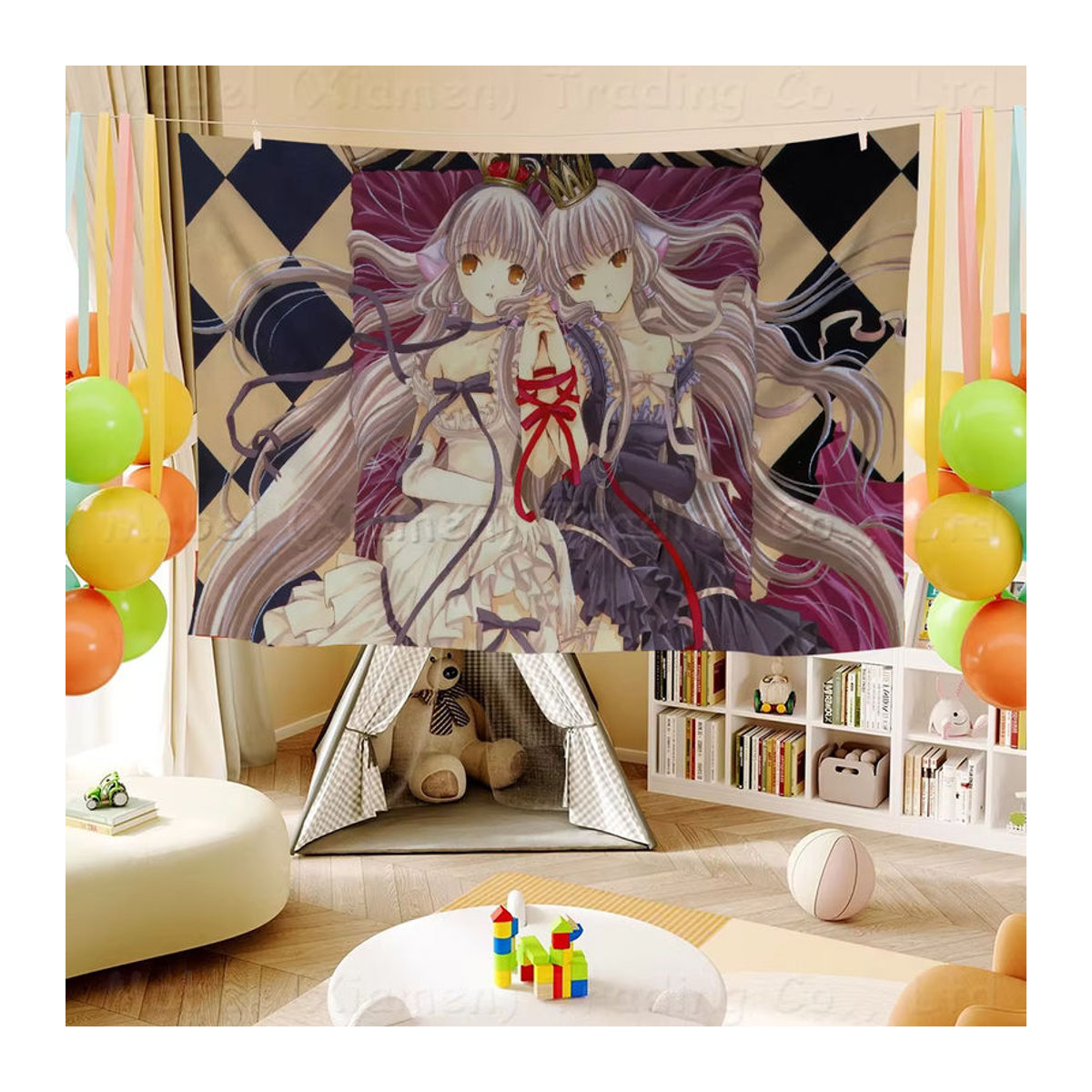 Chobits Anime Camping-Banner aus Textil, mehrfarbig, rechteckig hängend - Bild 3