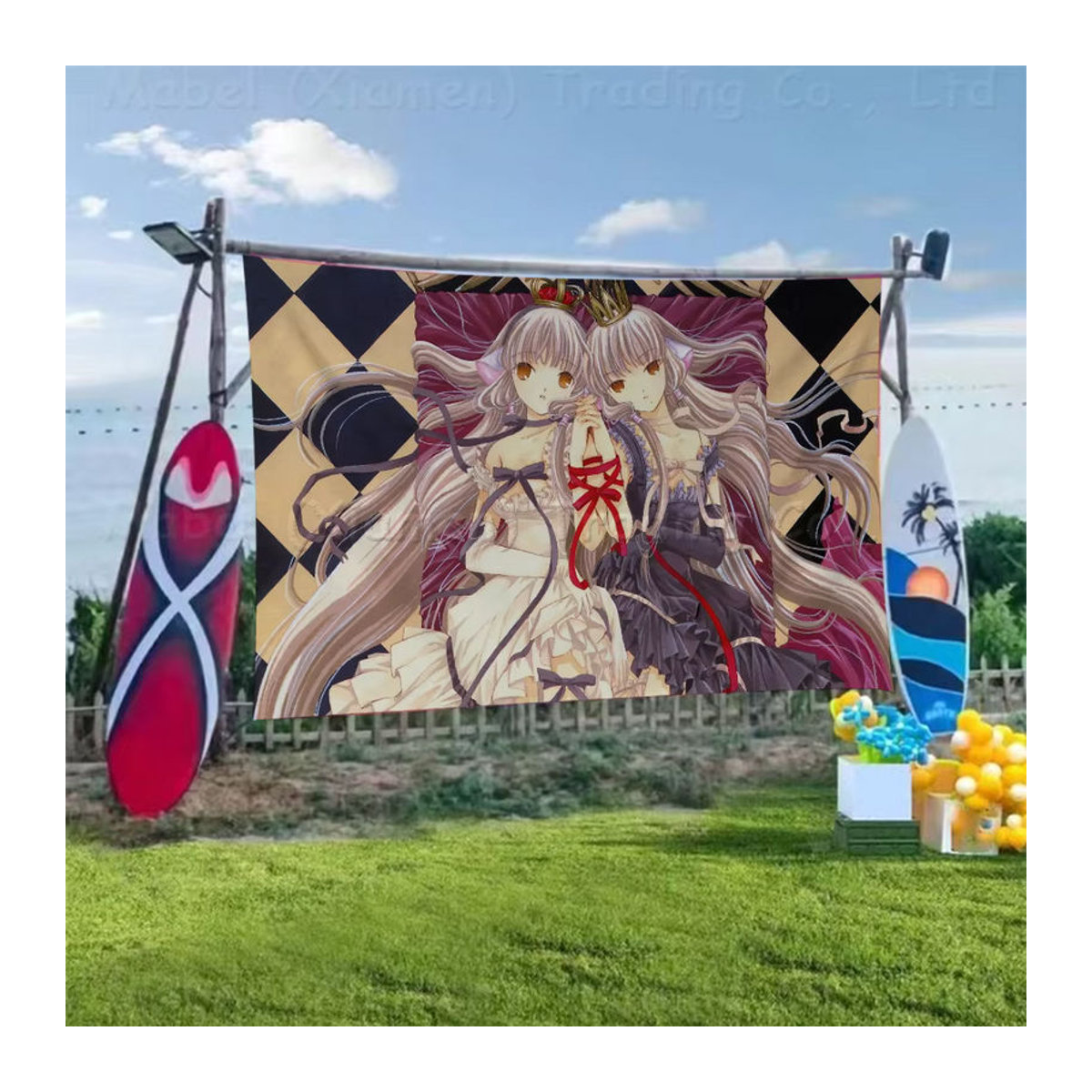 Chobits Anime Camping-Banner aus Textil, mehrfarbig, rechteckig hängend - Bild 4