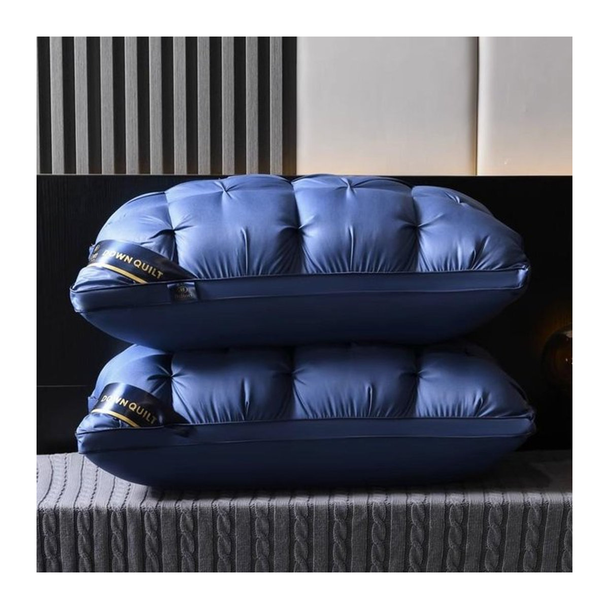 Chocolate Home Luxuskissen mit Nackenstütze in Blau, B/H: 122 x 188 cm - Bild 1