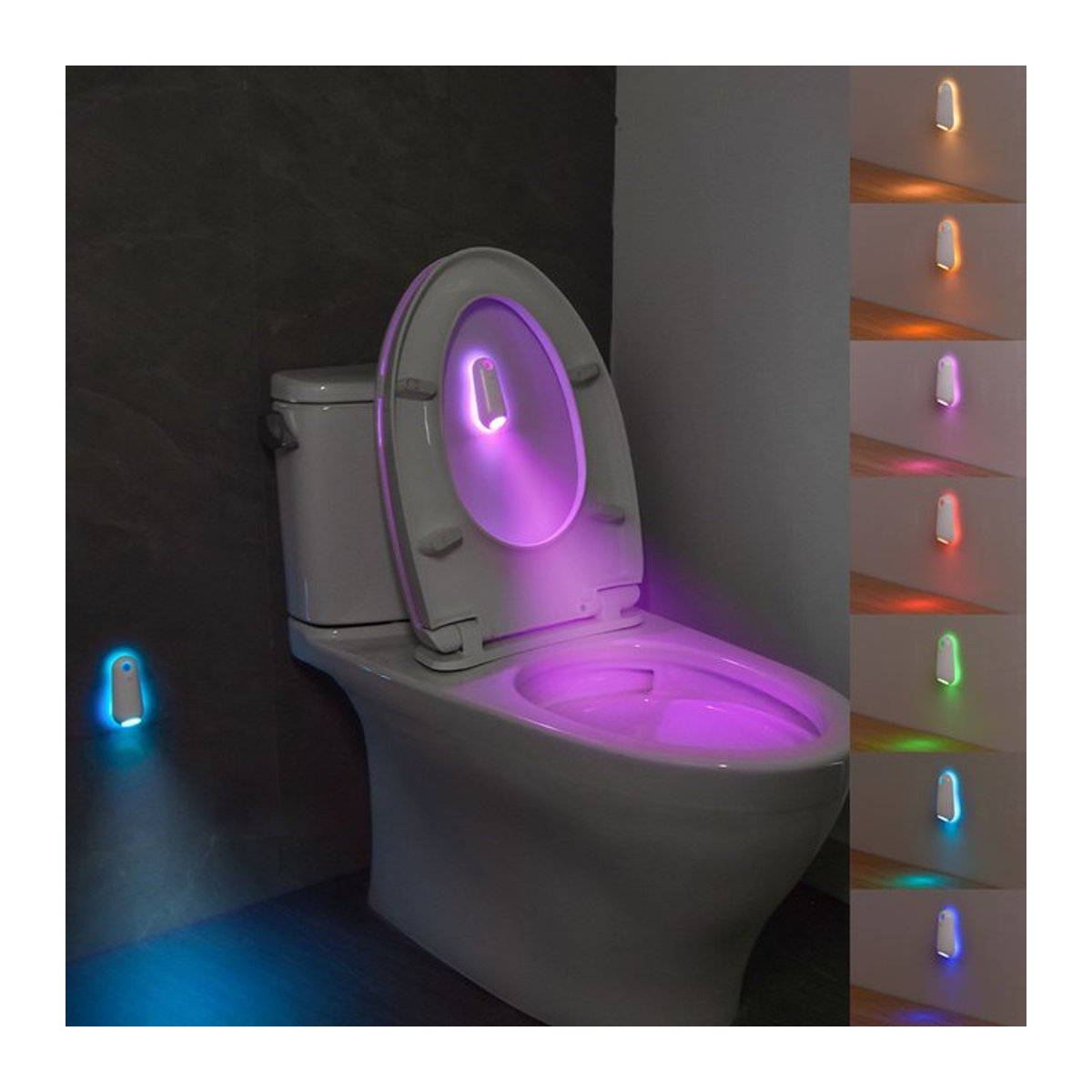 CHOUDAO TECH LED-Nachtlicht mit Bewegungssensor und Lichtsensor, USB-C-Aufladung, Bunt, Minimalistisches Design - Bild 1