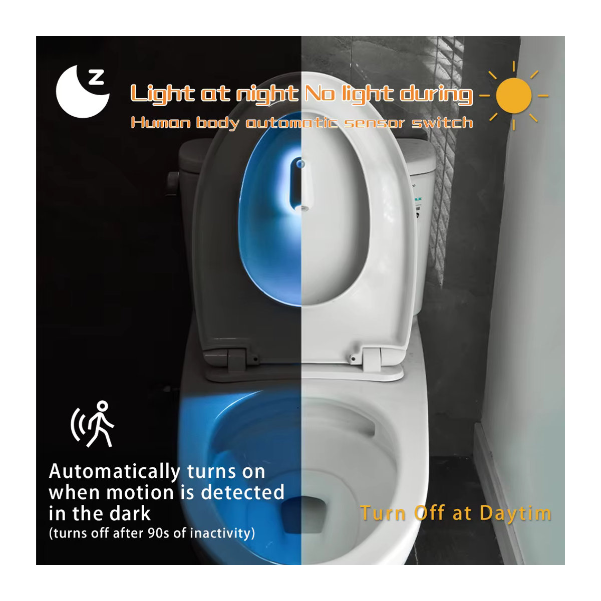 CHOUDAO TECH LED-Nachtlicht mit Bewegungssensor und Lichtsensor, USB-C-Aufladung, Bunt, Minimalistisches Design - Bild 5