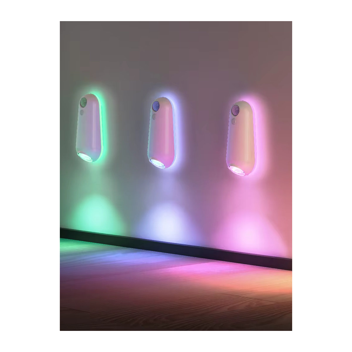 CHOUDAO TECH LED-Nachtlicht mit Bewegungssensor und Lichtsensor, USB-C-Aufladung, Bunt, Minimalistisches Design - Bild 6