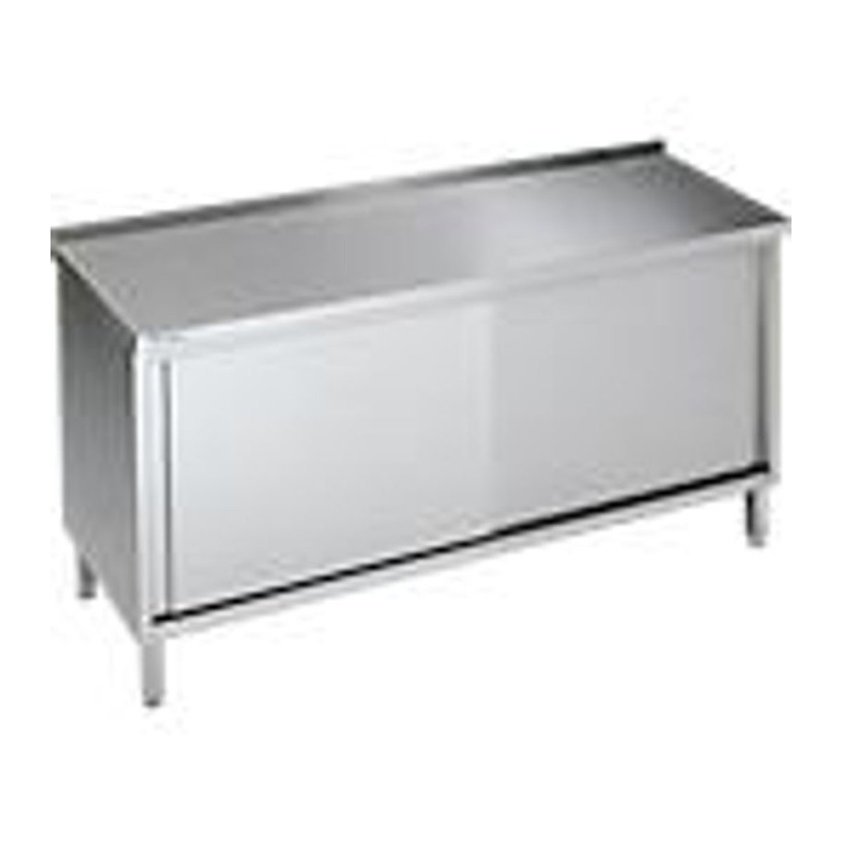 CHROMOnorm Arbeitsschrank mit Schiebetüren aus Edelstahl in Grau, B: 180 cm, H: 85 cm, T: 70 cm - Bild 3