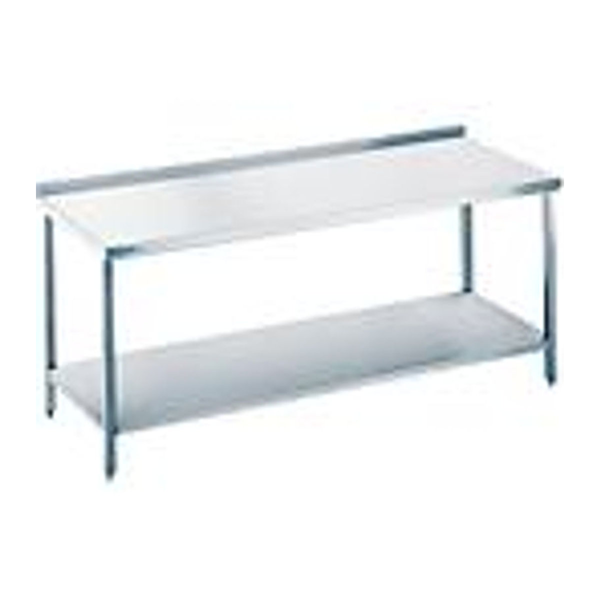 CHROMOnorm Arbeitstisch mit Zwischenboden und Tischplatte hinten auf, grau, B: 140 cm, H: 70 cm, T: 90 cm - Bild 2