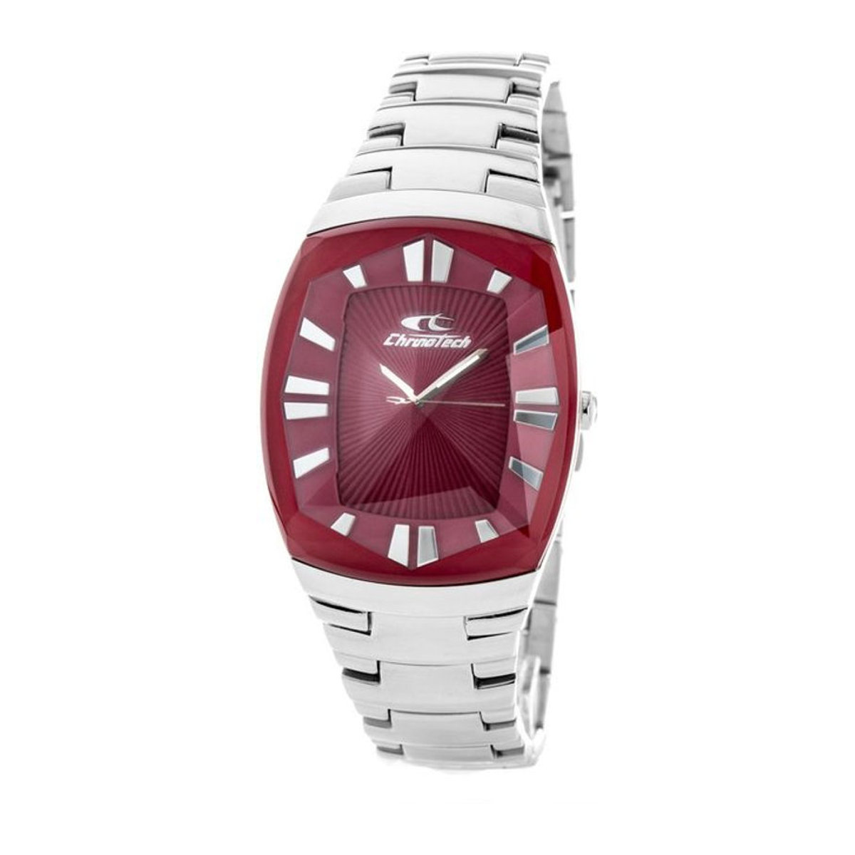 Chronotech Damenarmbanduhr CT7065L-27M mit Quarzwerk in Rot und Silber aus Metall - Bild 1