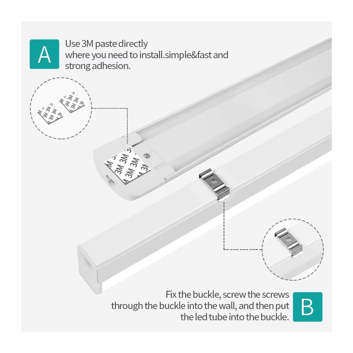 CHUANGYANG LED Unterbauleuchte für die Küche, minimalistische Möbelbeleuchtung in Weiß, 20W - Bild 4