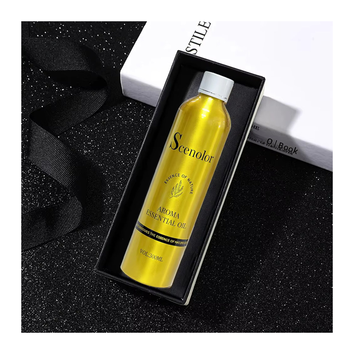 Chxnel COCQ Aromatherapie Öl Diffusor Oasis Home aus Glas in Gold, 300 ml, runder Duftdiffusor und Luftreiniger für Auto und Zuhause - Bild 3