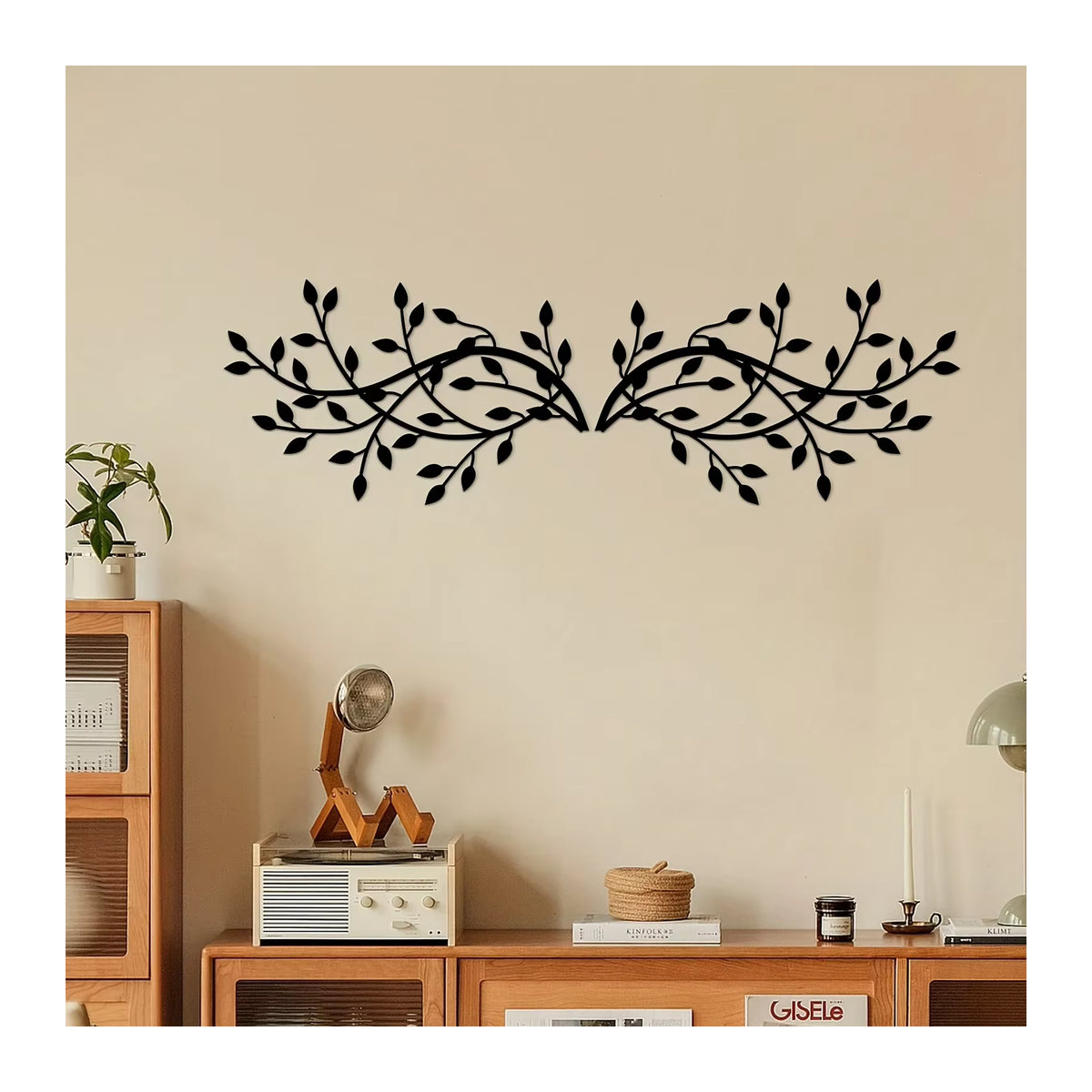 Cifbuy 2er-Set Elegante Wanddekoration aus Metall in Schwarz mit Blatt- und Baumdesign für Innen- und Außenbereiche - Bild 5
