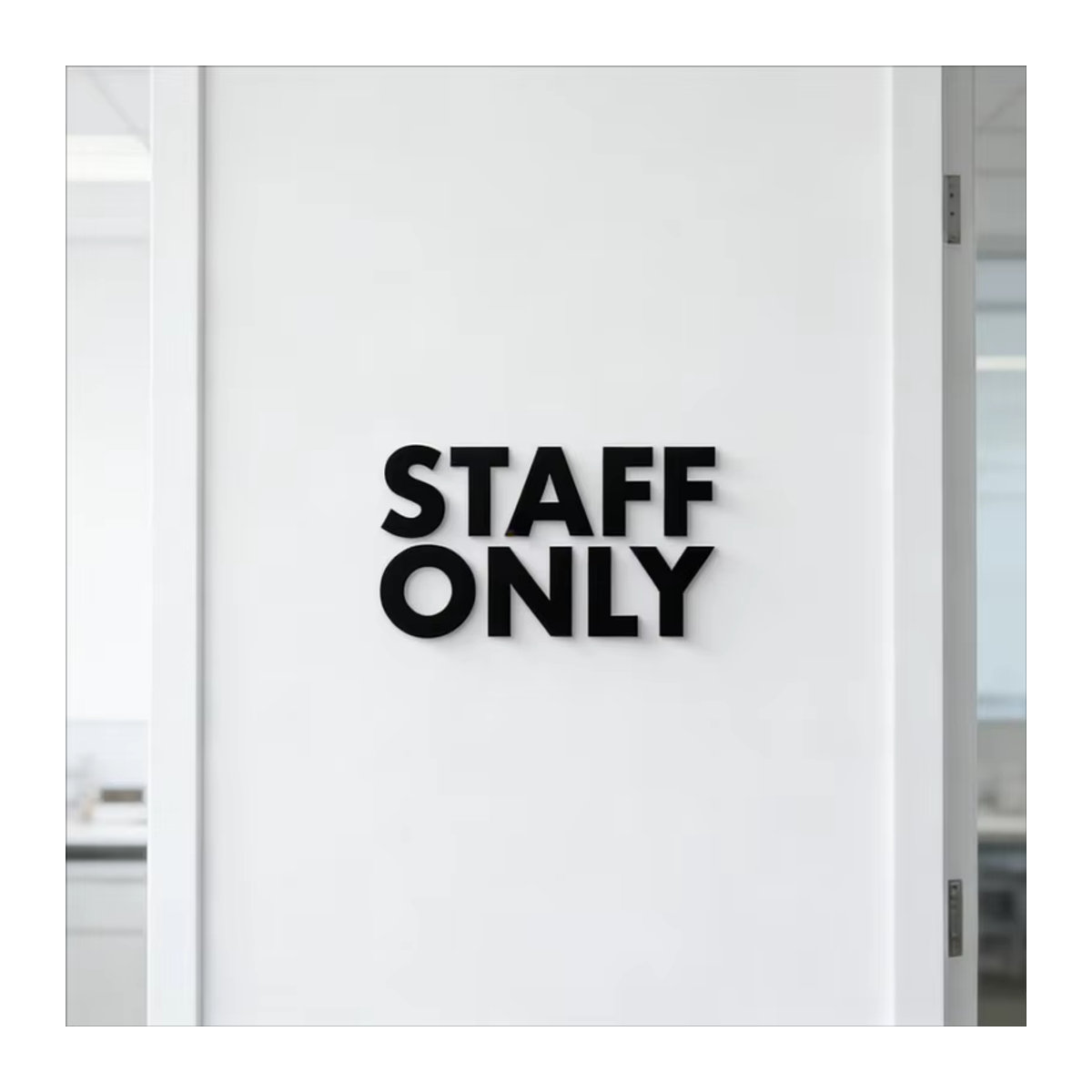 CIFBUY 3D-Acryl-Schild Personalbereich in Schwarz als selbstklebende Türdekoration für Büro, Hotel und Restaurant - Bild 2
