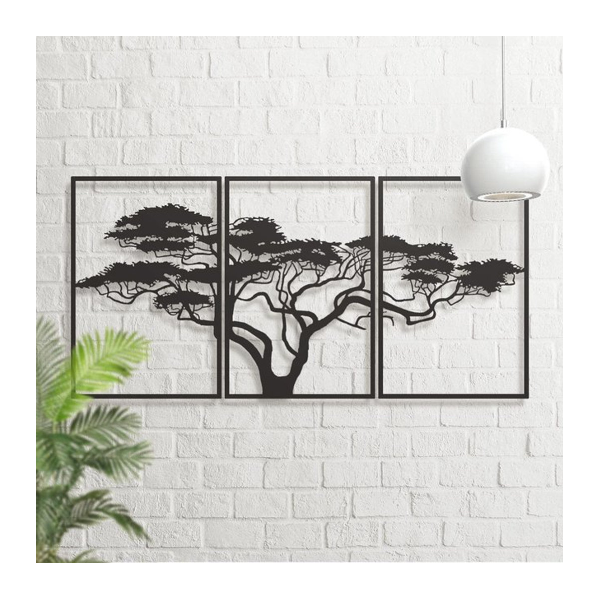CIFBUY 3er-Set Wandkunst Baum des Lebens aus Metall in Schwarz, moderne hängende Wanddekoration für ein ästhetisches Zuhause - Bild 1