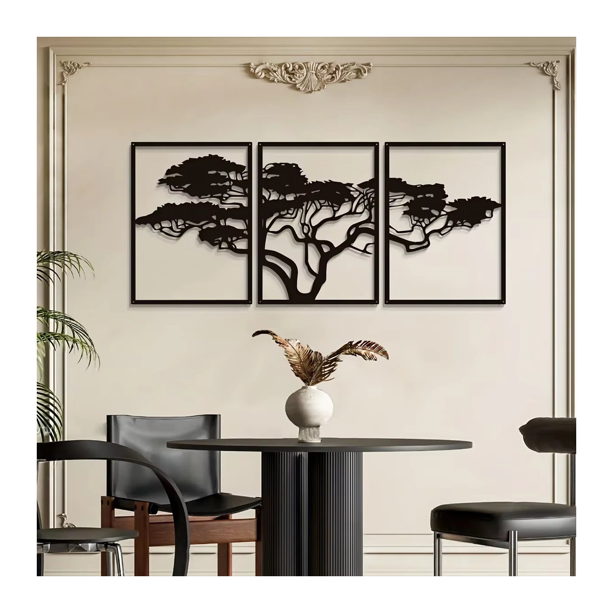 CIFBUY 3er-Set Wandkunst Baum des Lebens aus Metall in Schwarz, moderne hängende Wanddekoration für ein ästhetisches Zuhause - Bild 3