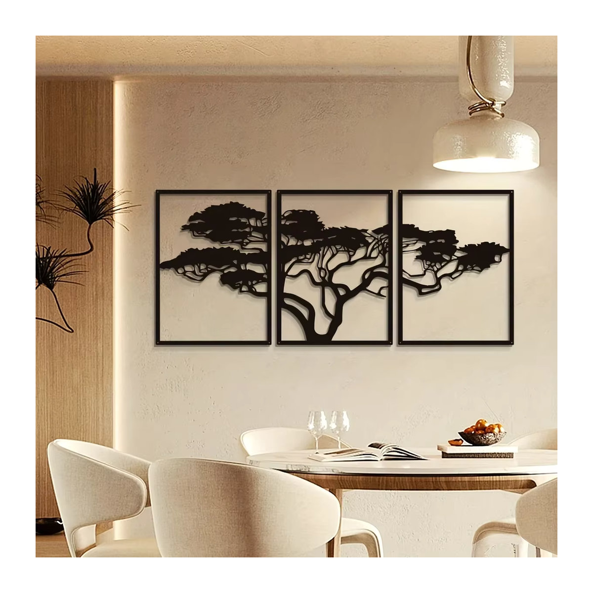 CIFBUY 3er-Set Wandkunst Baum des Lebens aus Metall in Schwarz, moderne hängende Wanddekoration für ein ästhetisches Zuhause - Bild 5
