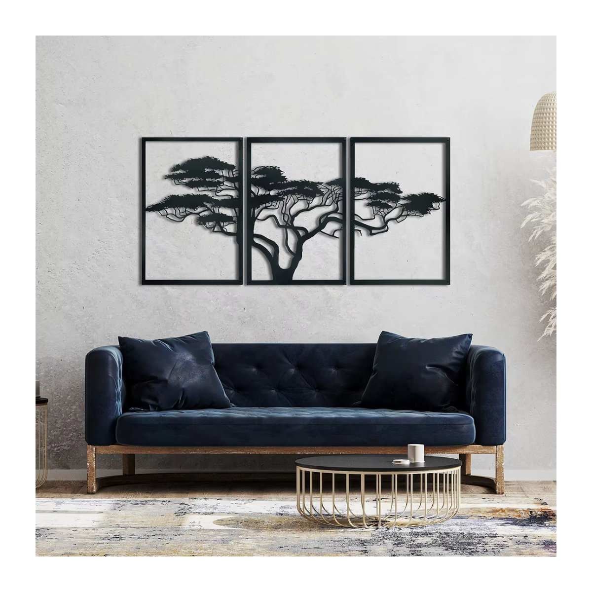 CIFBUY 3er-Set Wandkunst Baum des Lebens aus Metall in Schwarz, moderne hängende Wanddekoration für ein ästhetisches Zuhause - Bild 6