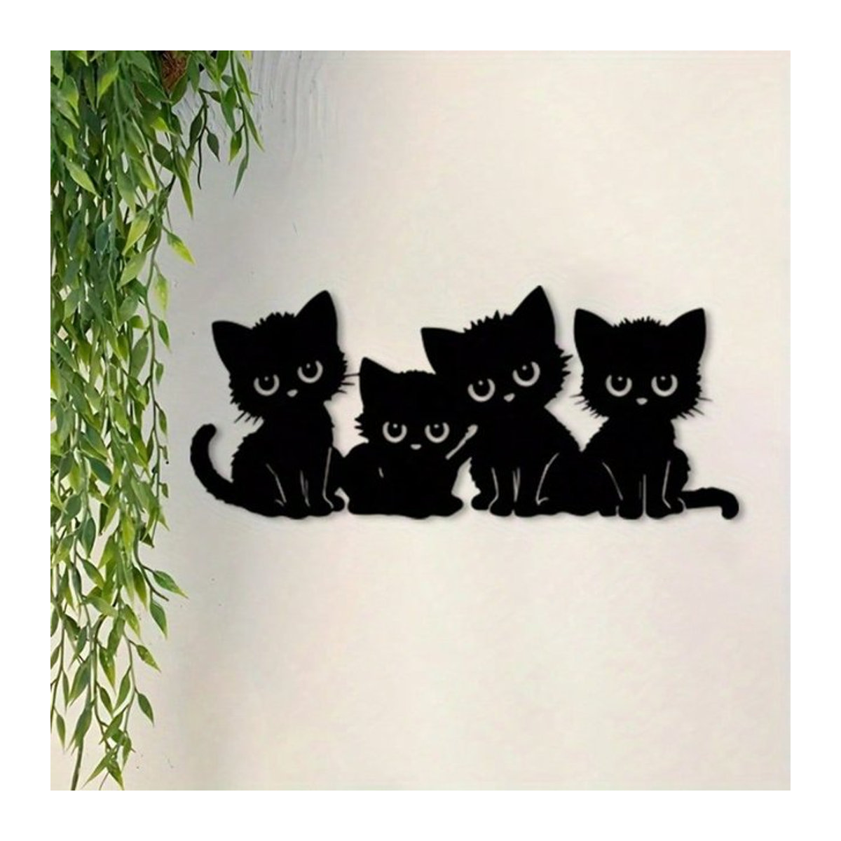 CIFBUY 5-teiliges Katzen-Wanddekor-Set aus Metall in Schwarz im Vintage-Design - Bild 1