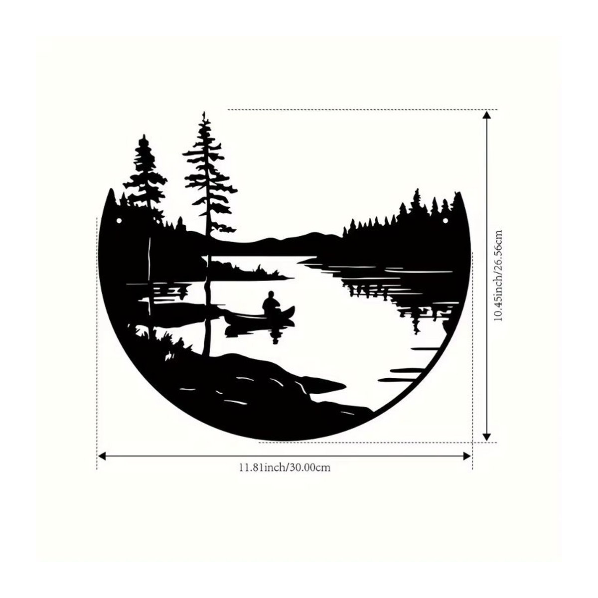 CIFBUY Abstrakte Wanddekoration aus Metall in Schwarz, runde Wandkunst zur Wandmontage mit Haken - Bild 2
