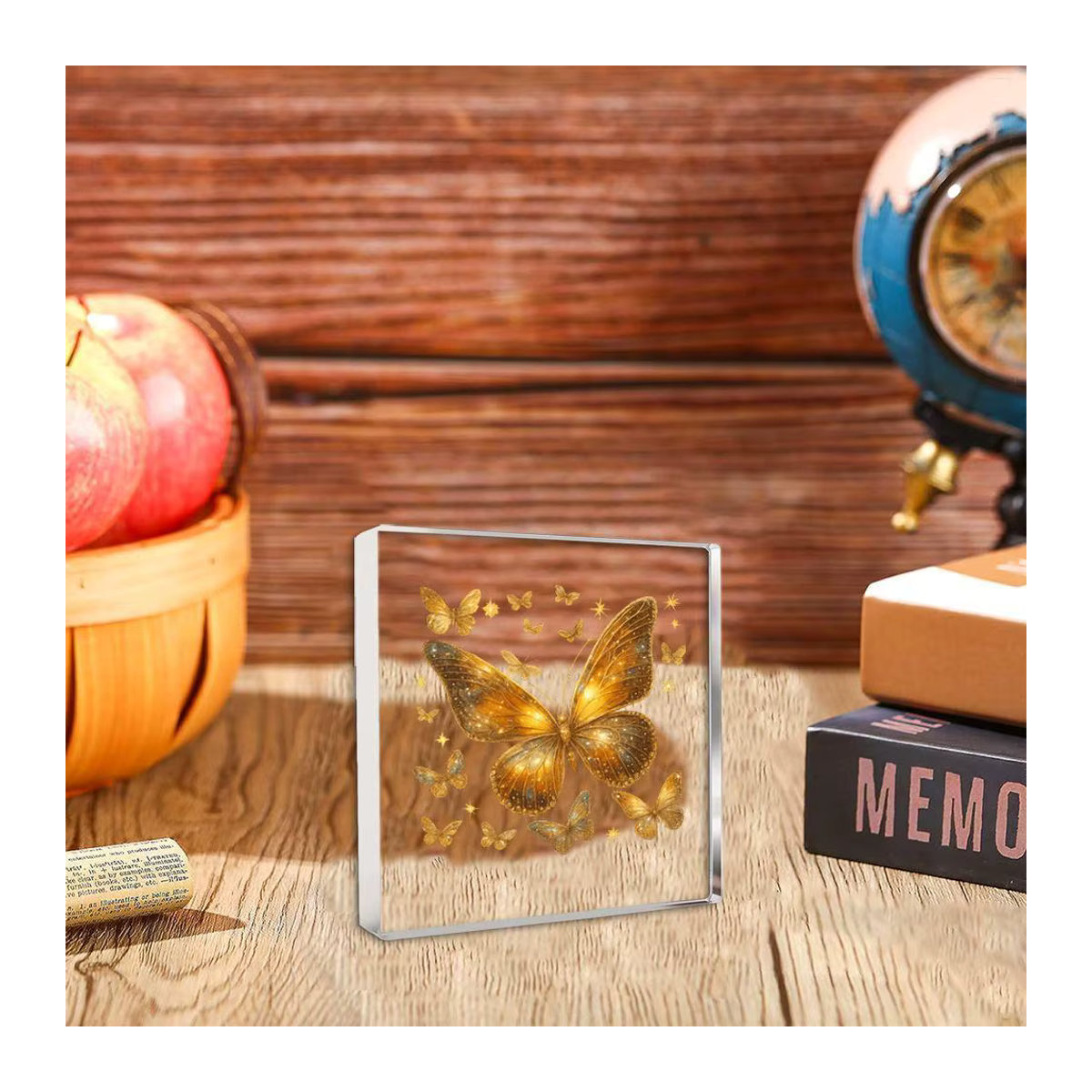 CIFBUY Acryl-Schmetterling Briefbeschwerer in Gold, Holografische Boho-Schreibtischdekoration für dein Büro - Bild 4