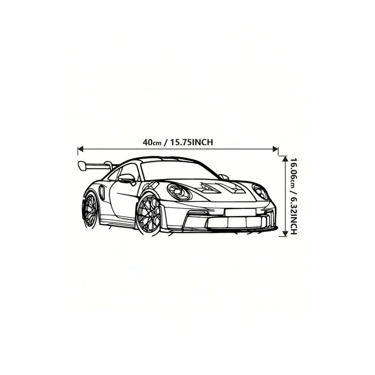 CIFBUY Auto Wandkunst aus Metall in Schwarz, Rechteckiges Wandbild für Autoliebhaber, Modernes Metallschild zur Wandmontage - Bild 2