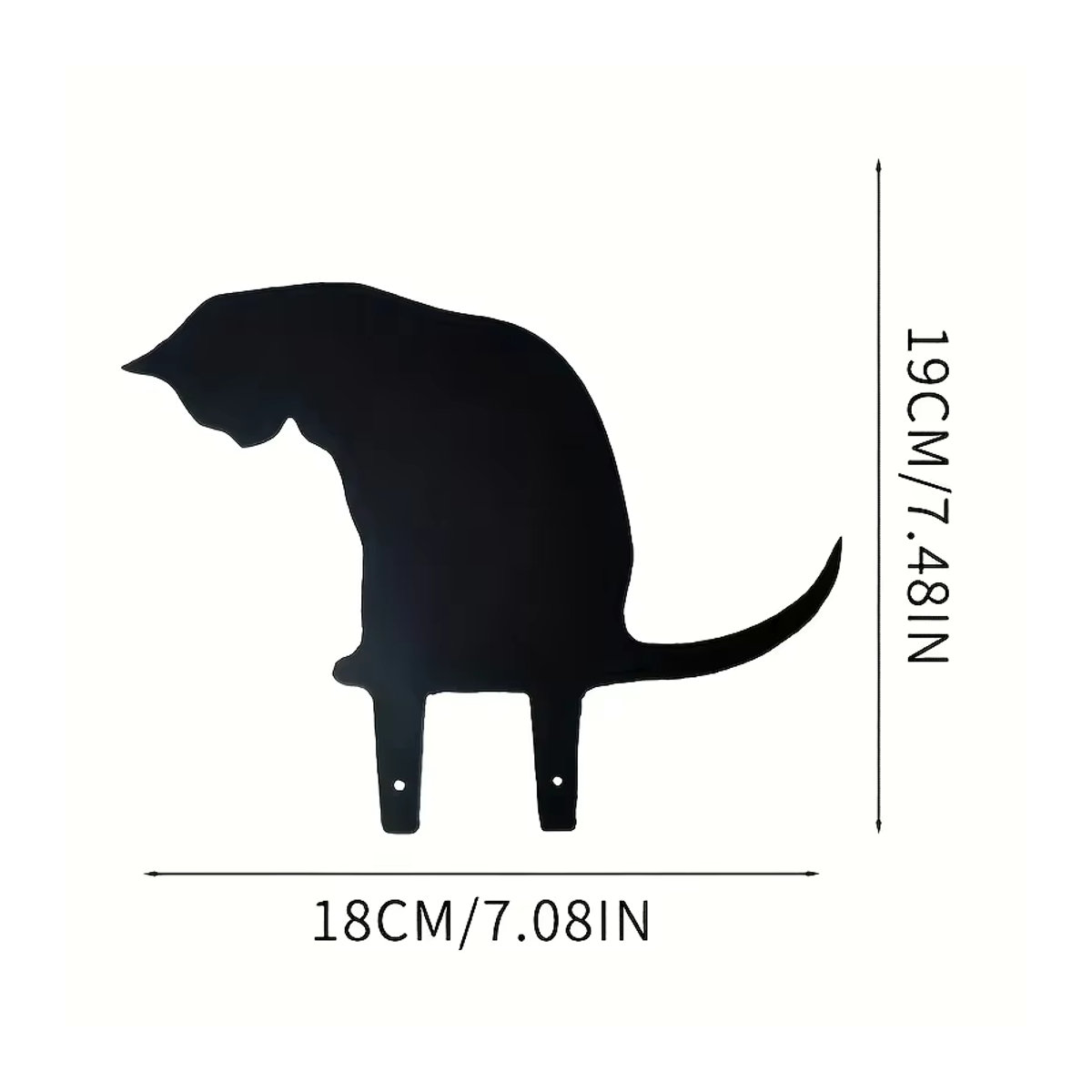 Cifbuy Dekorative Metall Katze Silhouette in Schwarz als Gartenpfahl für Hof, Rasen und Terrasse - Bild 2