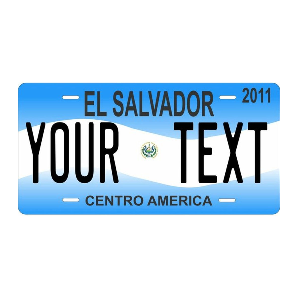 CIFBUY Dekoratives Etikett El Salvador 2011, personalisierbar, wasserdicht und staubdicht, rechteckig, weiß und blau - Bild 1