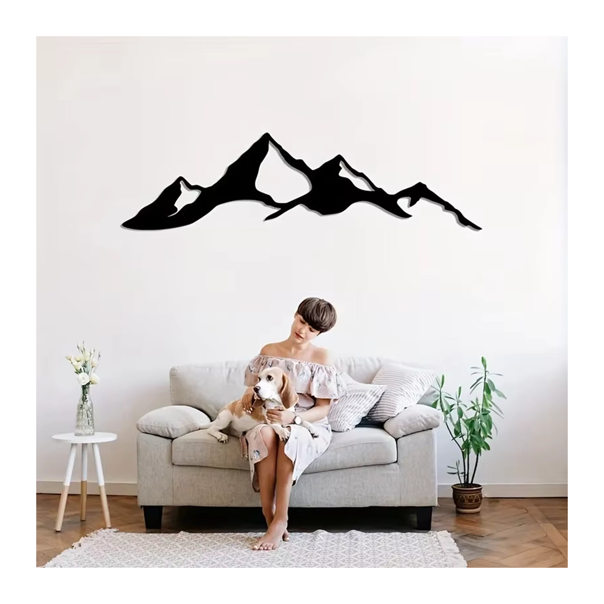 CIFBUY Denali Mountain Metall-Wandkunst in Schwarz, minimalistische Eisenkunst als Wanddekoration - Bild 2