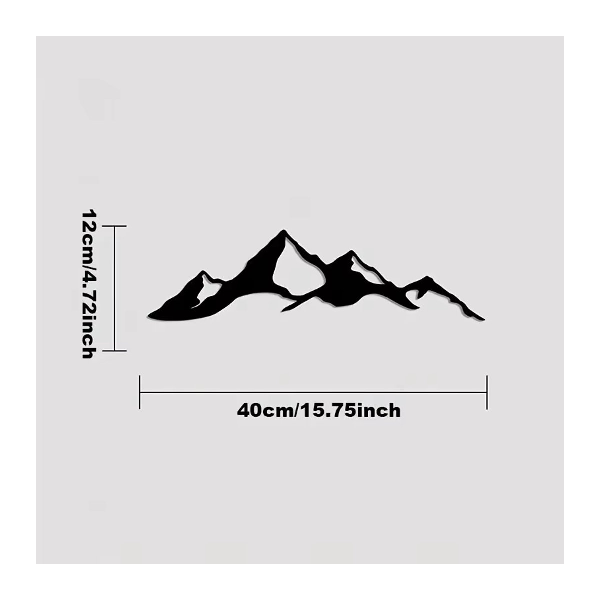 CIFBUY Denali Mountain Metall-Wandkunst in Schwarz, minimalistische Eisenkunst als Wanddekoration - Bild 3