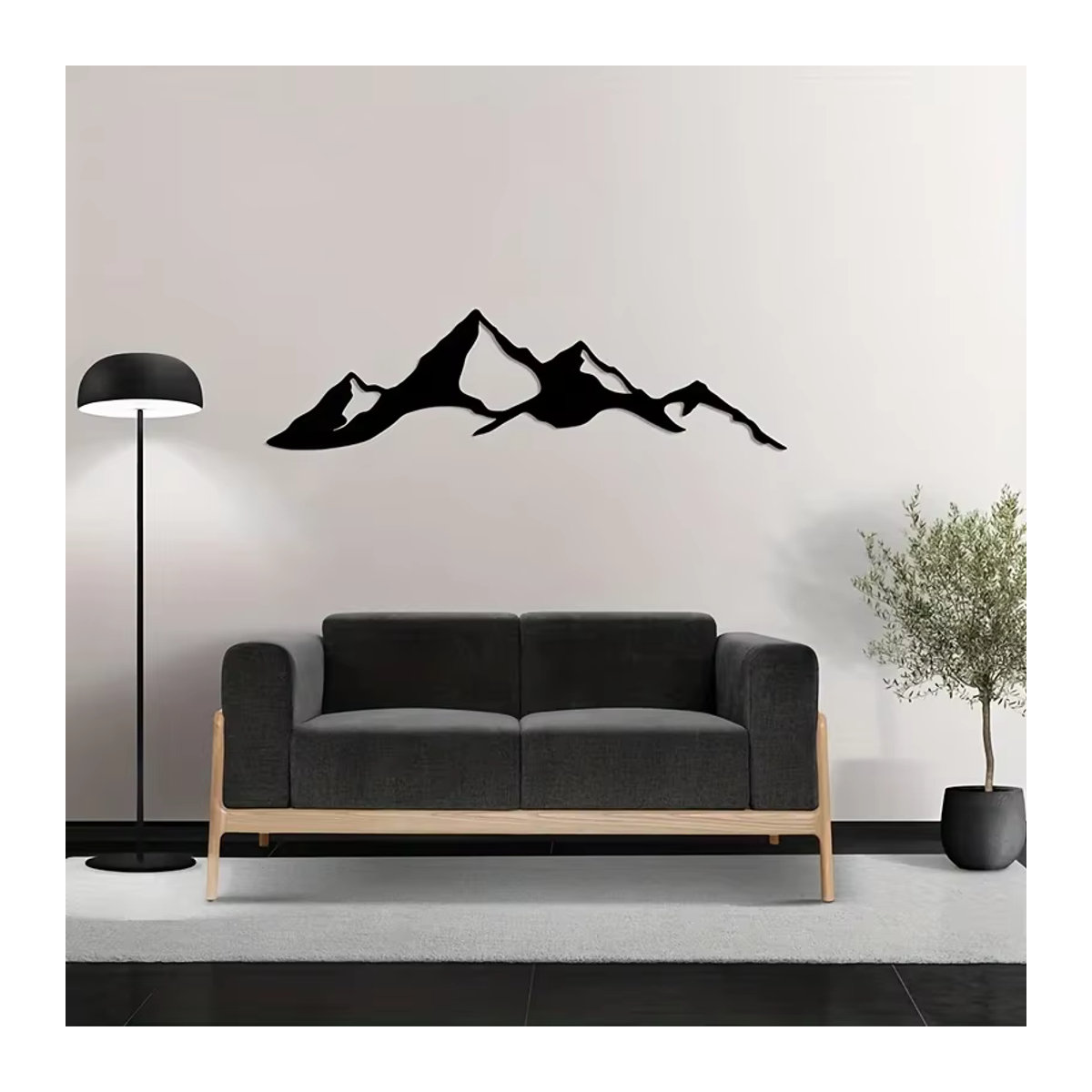CIFBUY Denali Mountain Metall-Wandkunst in Schwarz, minimalistische Eisenkunst als Wanddekoration - Bild 4