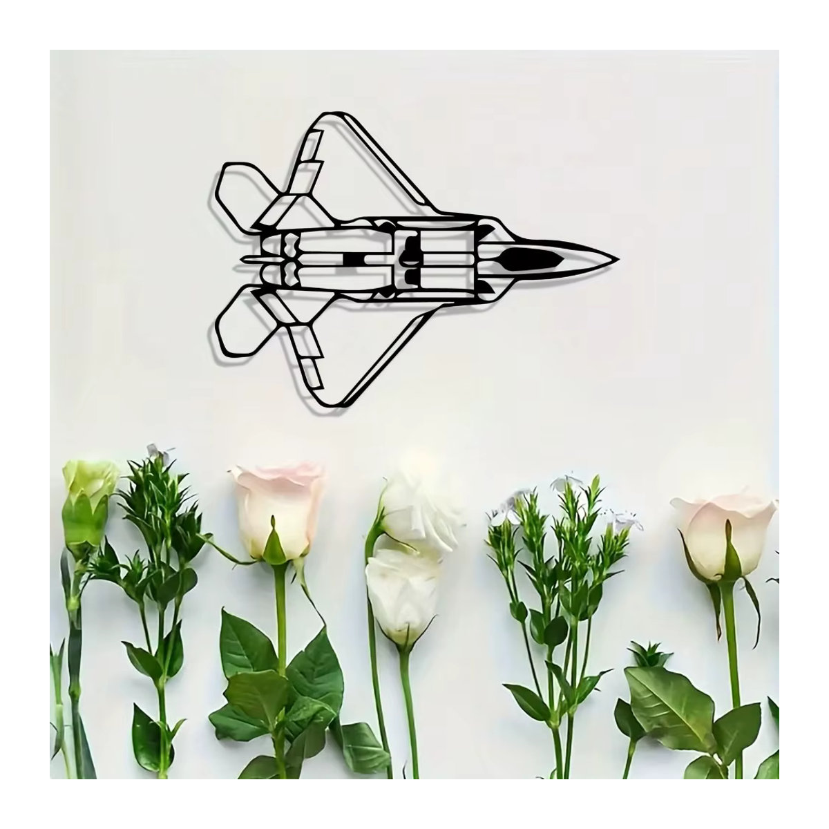 CIFBUY F-22 Raptor Modell Wandkunst aus Metall in Schwarz im Vintage-Stil zur Wandmontage - Bild 3